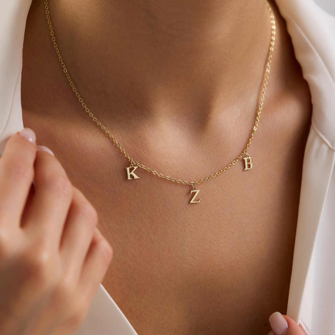 Personalized Initial Letter Charm Necklace