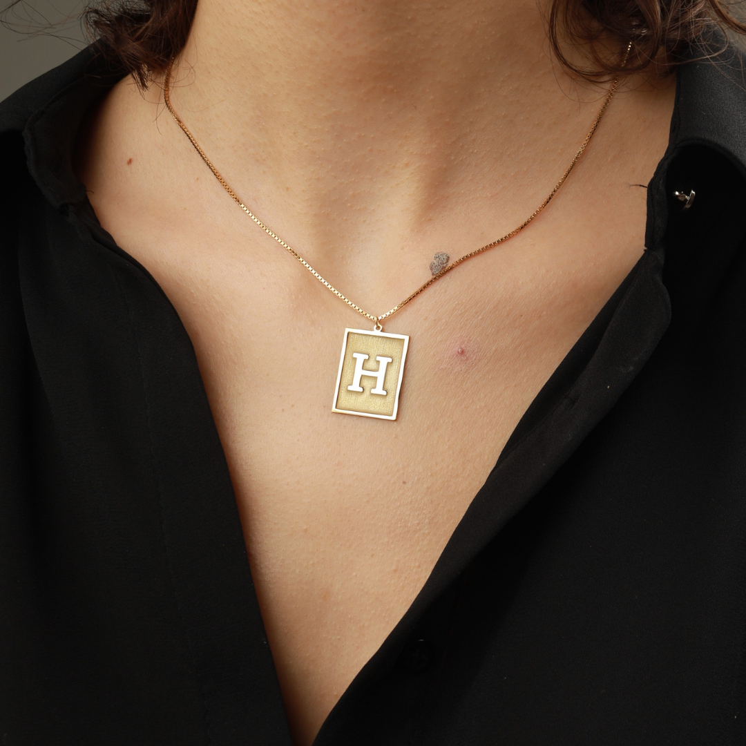 Personalized Initial Plate Necklace