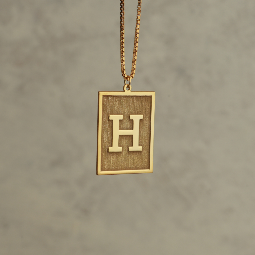 Personalized Initial Plate Necklace
