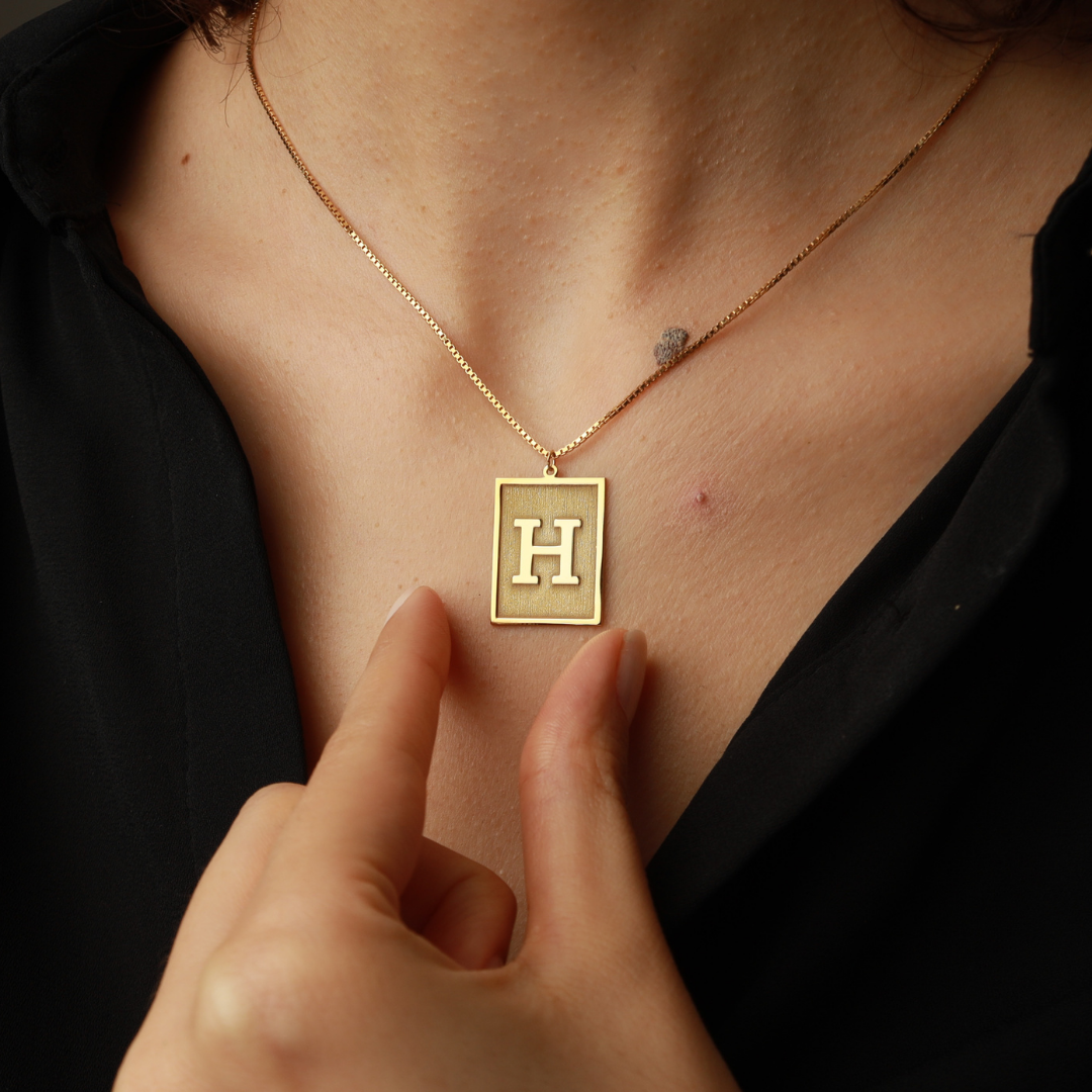 Personalized Initial Plate Necklace