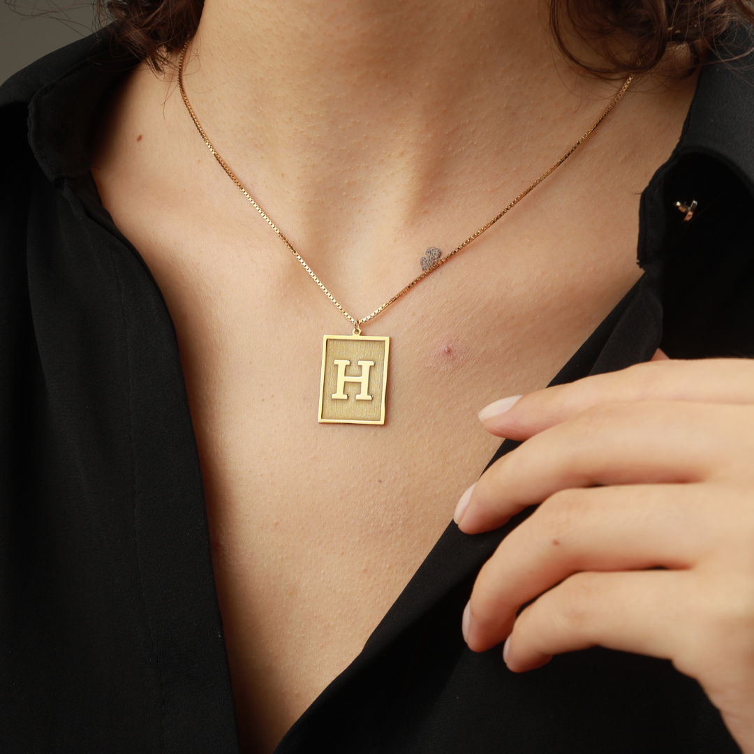 Personalized Initial Plate Necklace