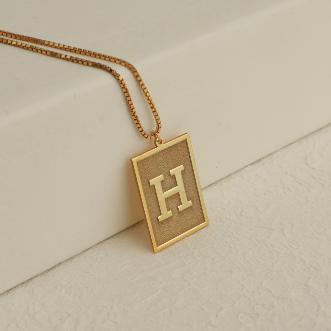 Personalized Initial Plate Necklace
