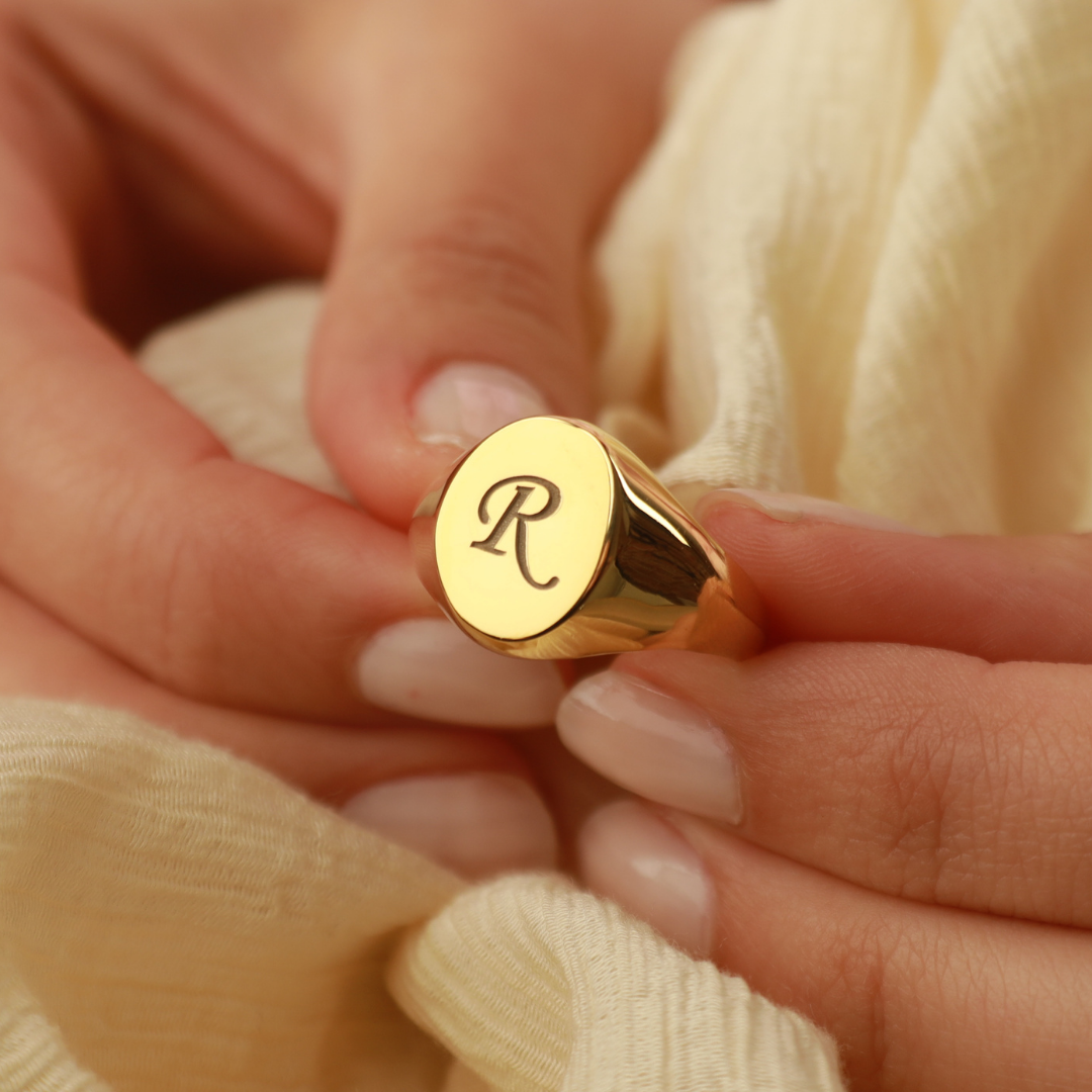 Personalized Initial Signet Ring