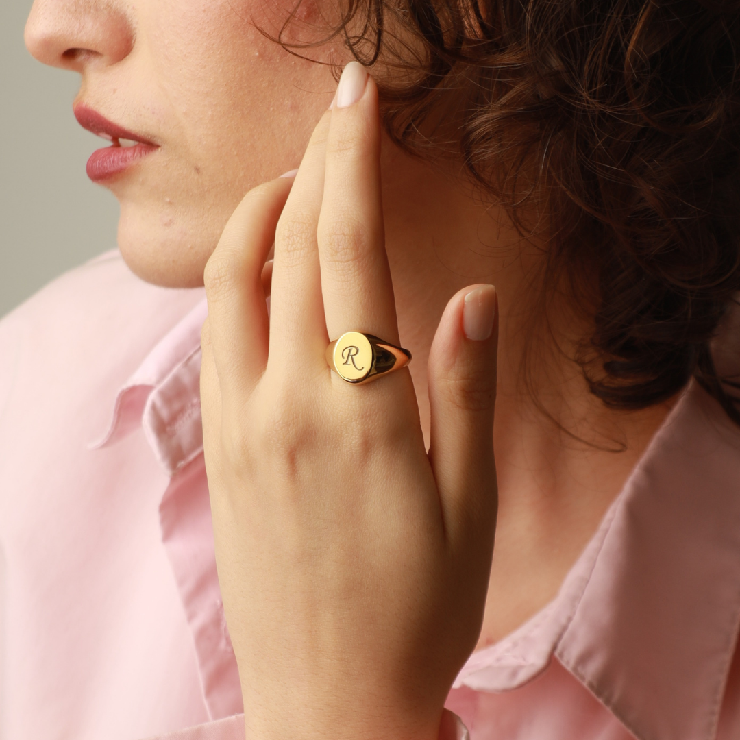 Personalized Initial Signet Ring