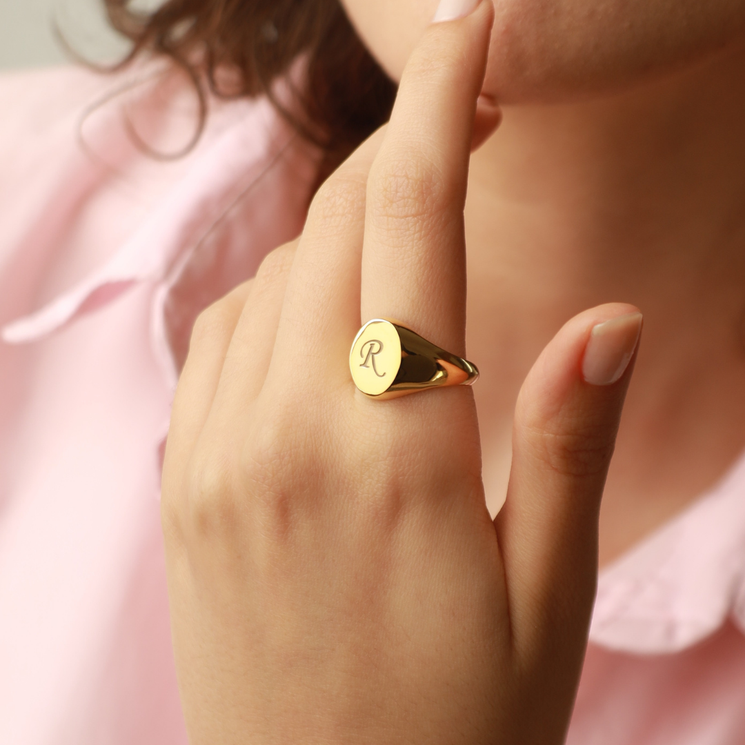 Personalized Initial Signet Ring
