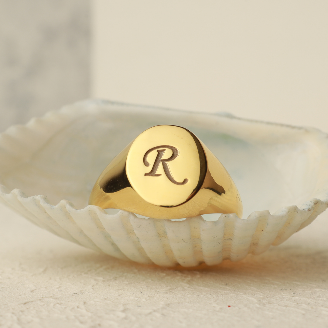 Personalized Initial Signet Ring