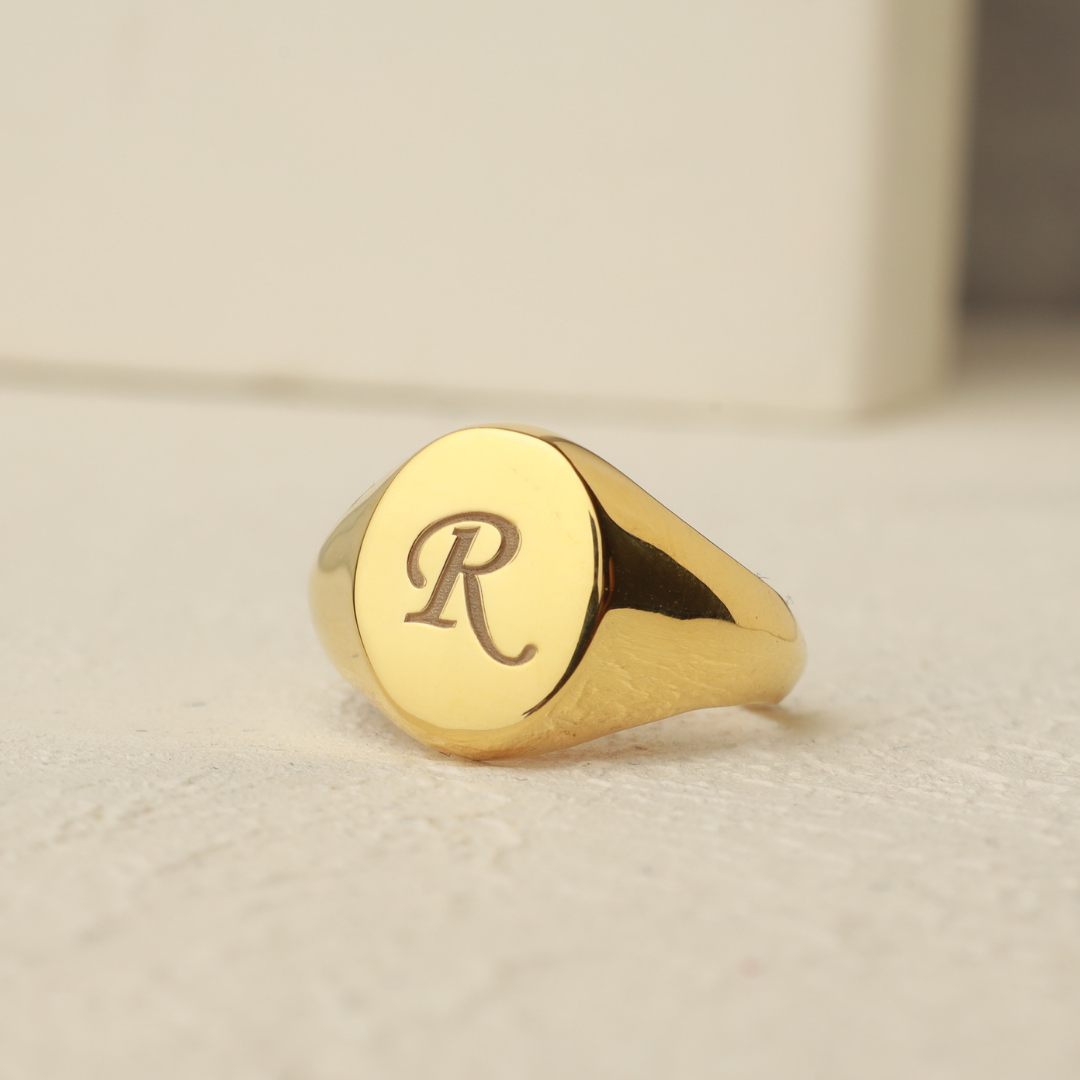 Personalized Initial Signet Ring