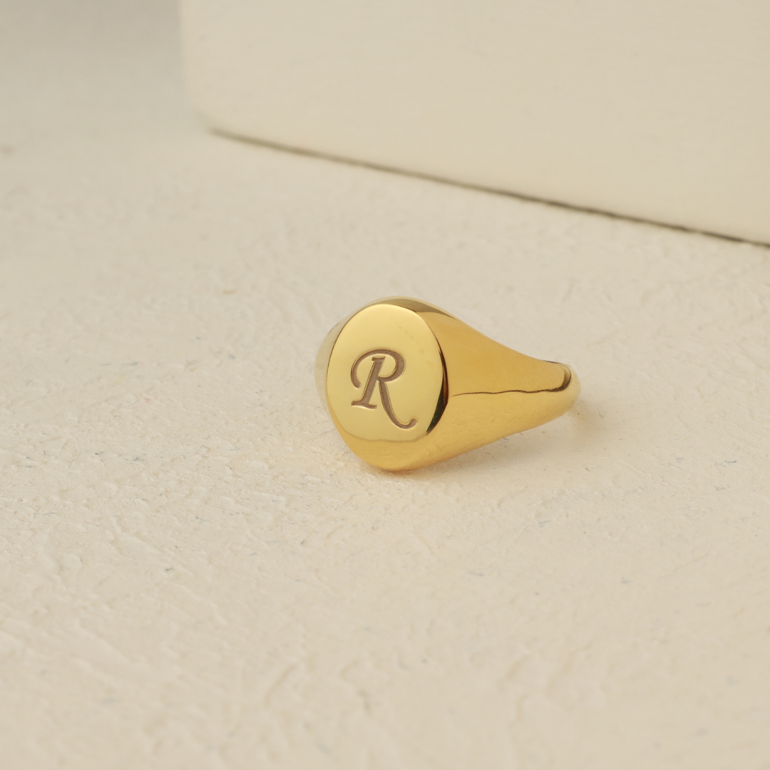 Personalized Initial Signet Ring