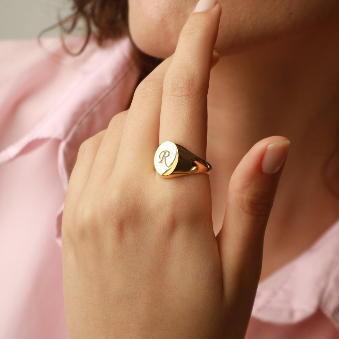 Personalized Initial Signet Ring