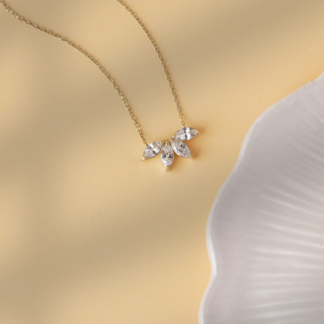 Personalized Marquise Birthstone Necklace