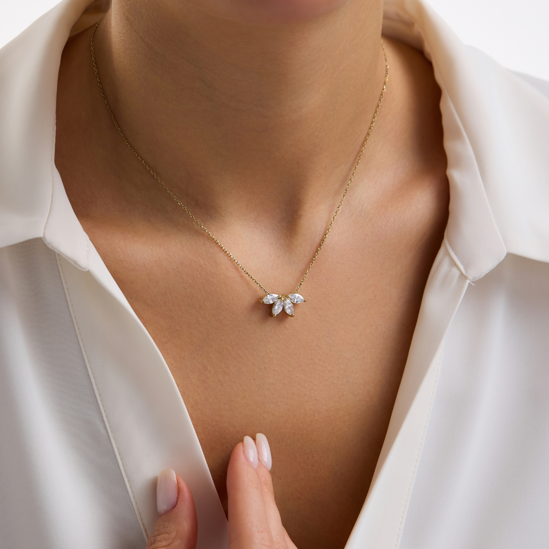 Personalized Marquise Birthstone Necklace
