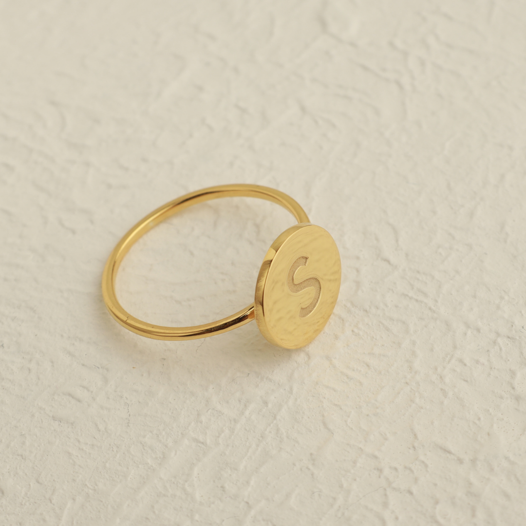 Personalized Round Signet Ring for Women