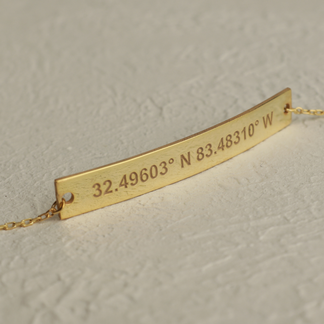 Personalized Women's Coordinate Bar Bracelet