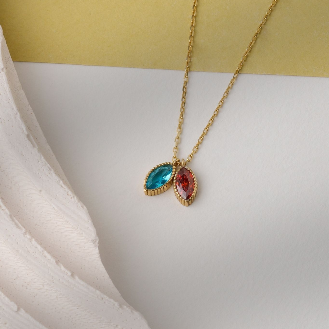 Personalised Birthstone Marquise Cut Necklace