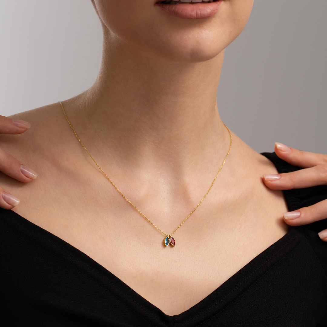 Personalised Birthstone Marquise Cut Necklace
