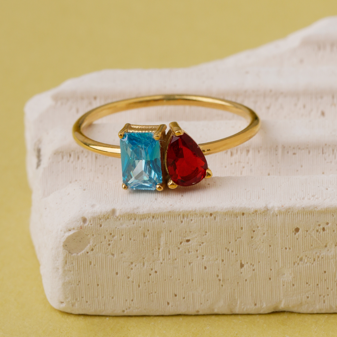 Toi et Moi Personalized Birthstone Ring