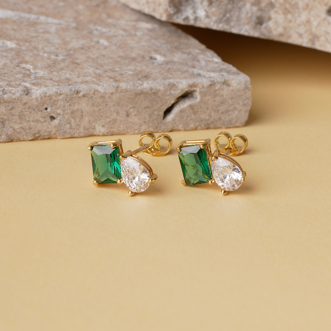 Toi et Moi Birthstone Stud Earrings
