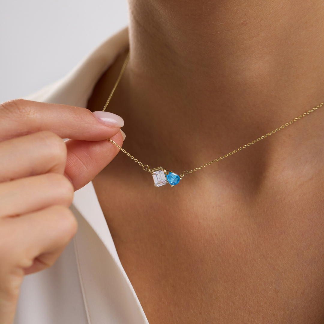 Toi et Moi Birthstone Necklace