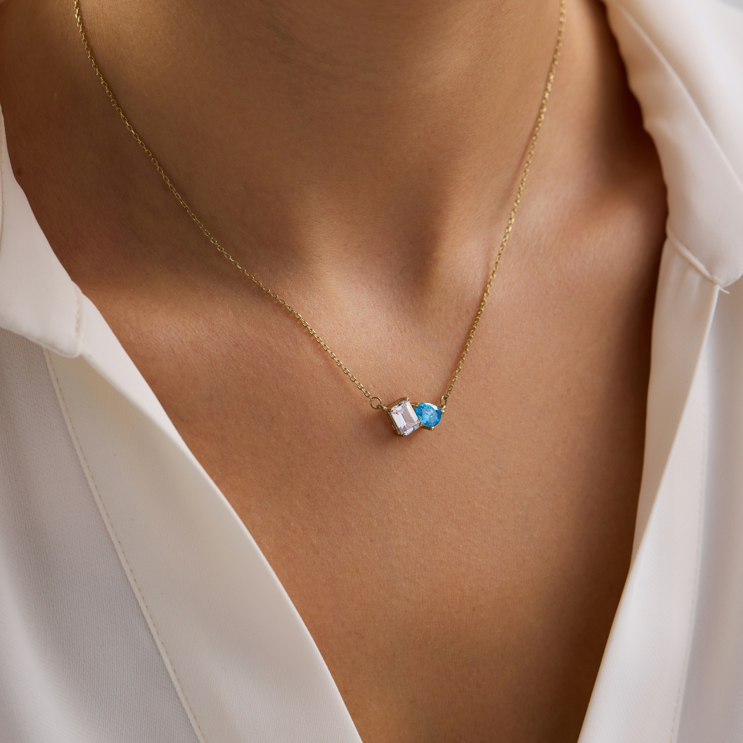 Toi et Moi Birthstone Necklace