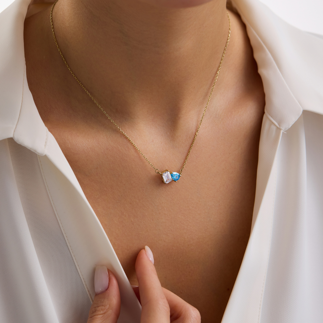 Toi et Moi Birthstone Necklace