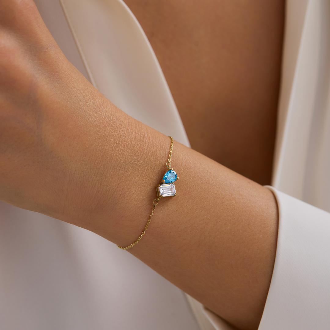 Toi et Moi Birthstone Bracelet