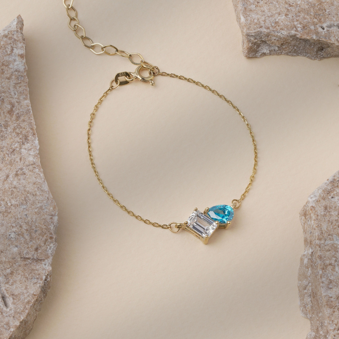 Toi et Moi Birthstone Bracelet
