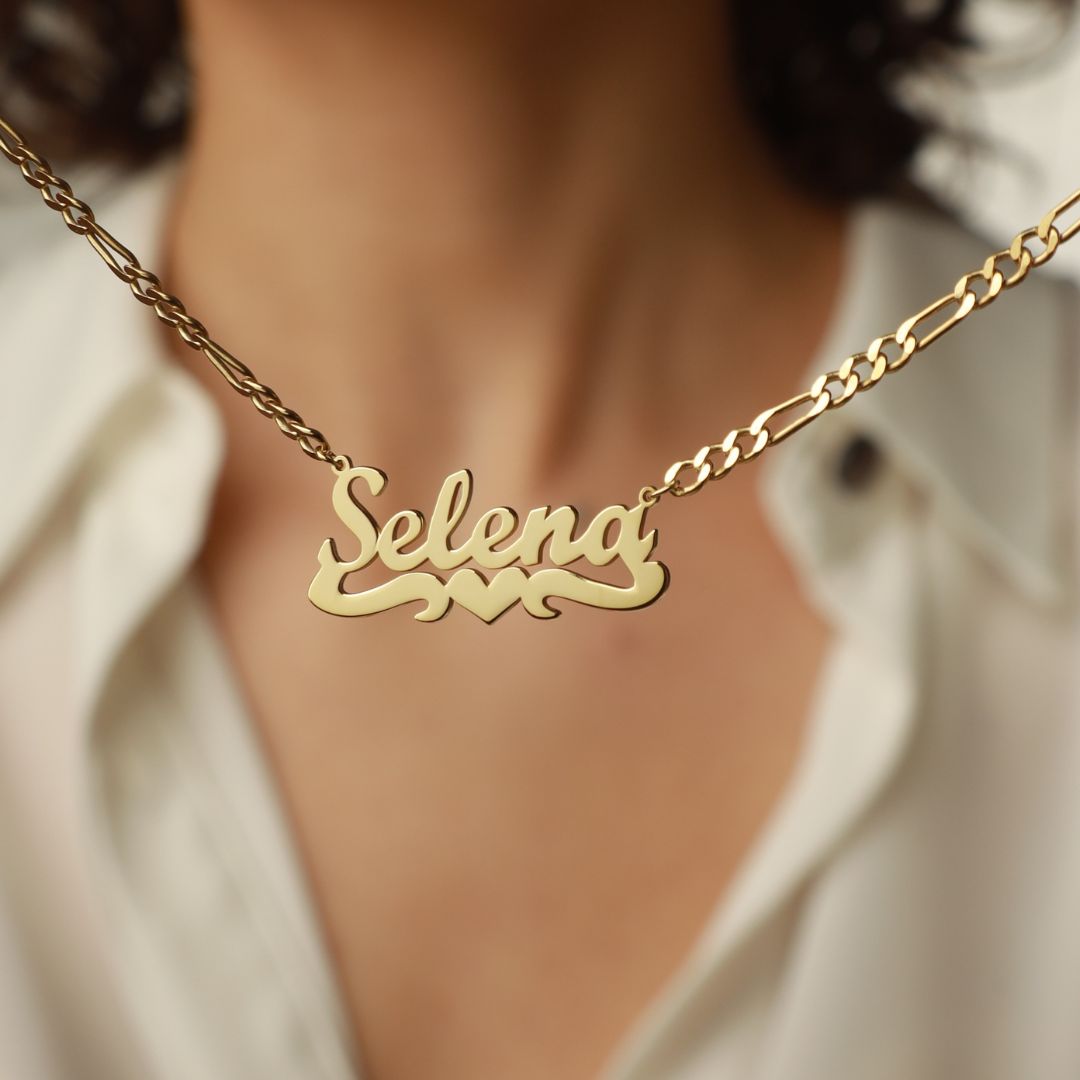 Personalized Name Necklace with Heart Underline