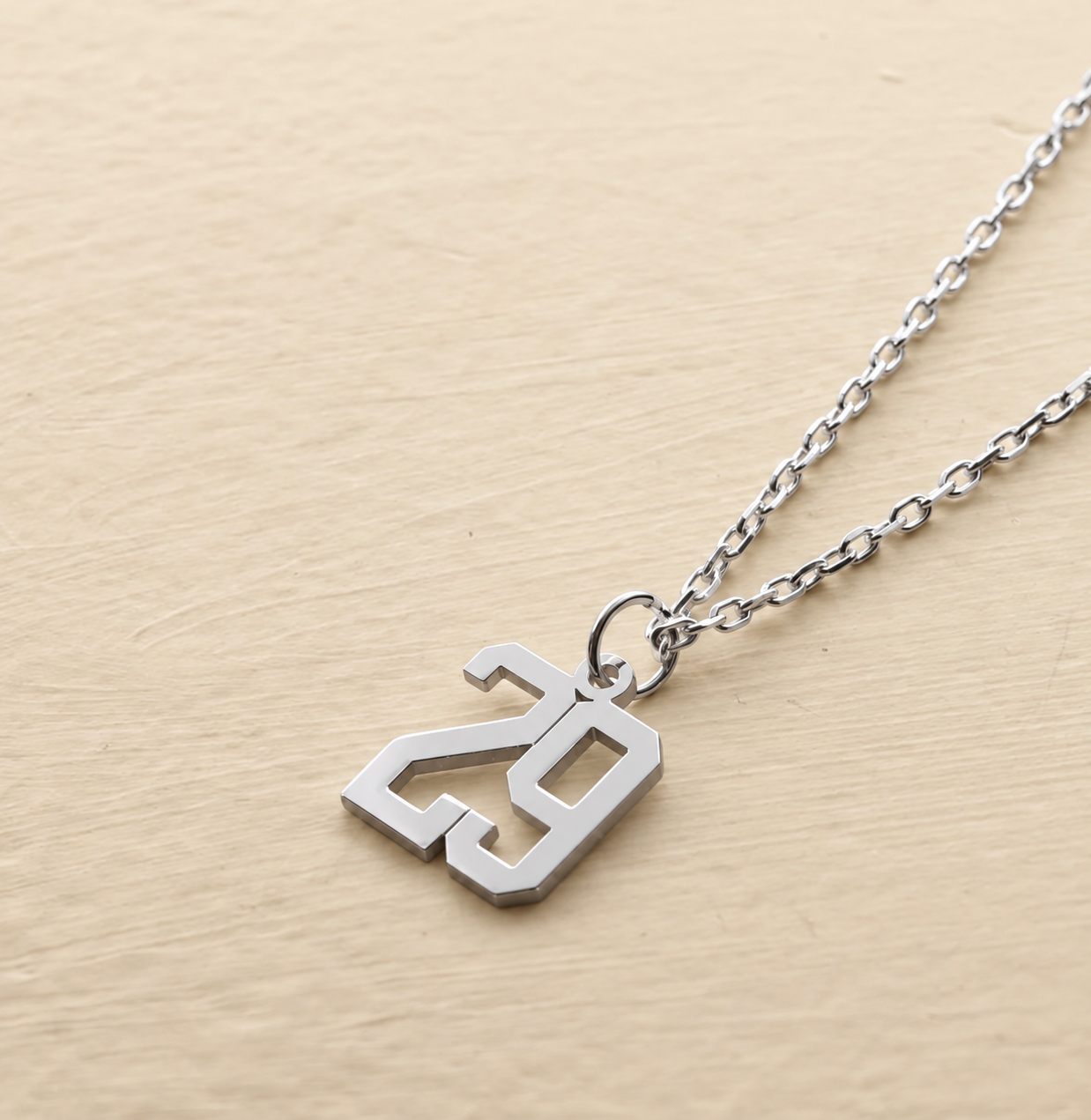 Custom Number Necklace in 925 Sterling Silver