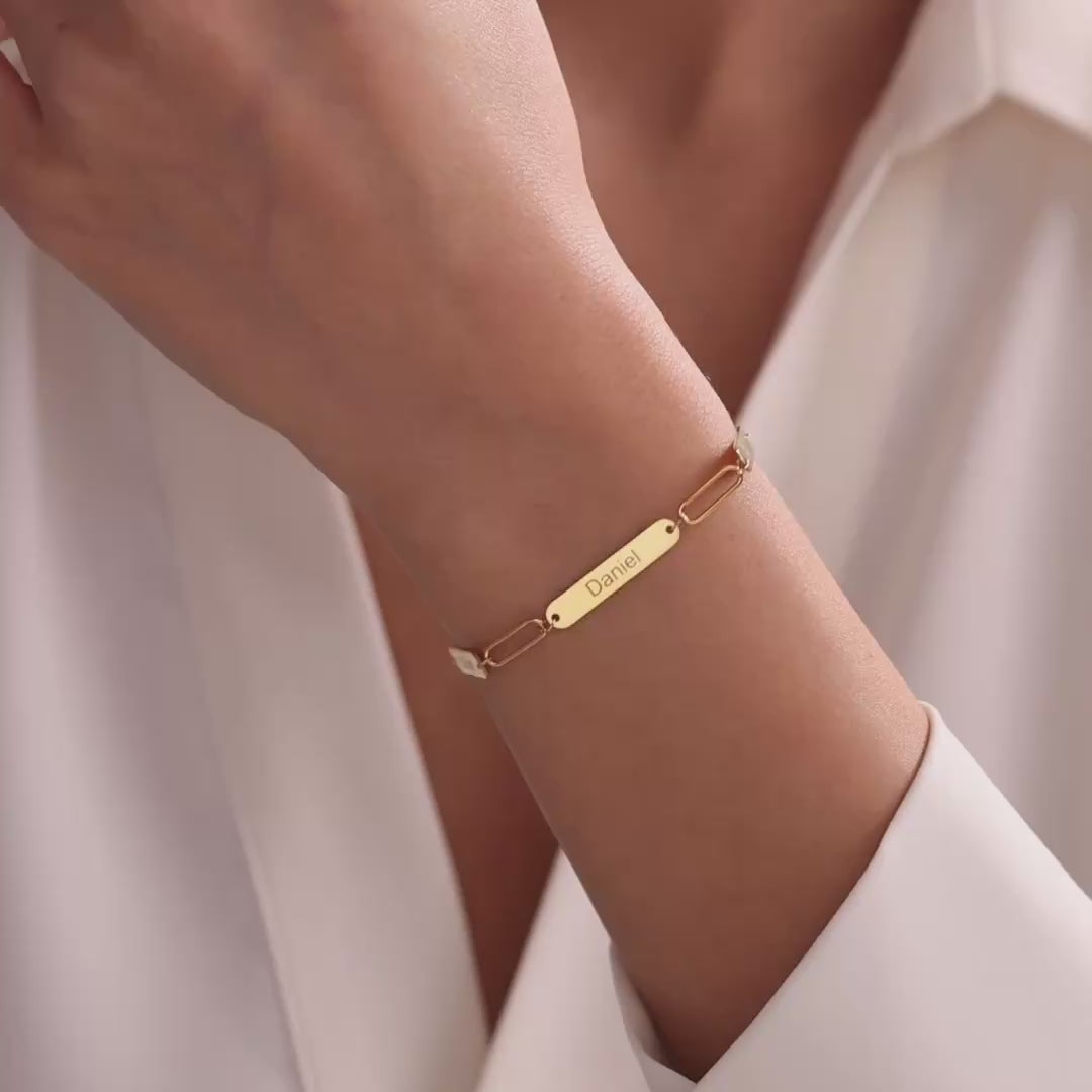 Personalized Engraved Bar Bracelet