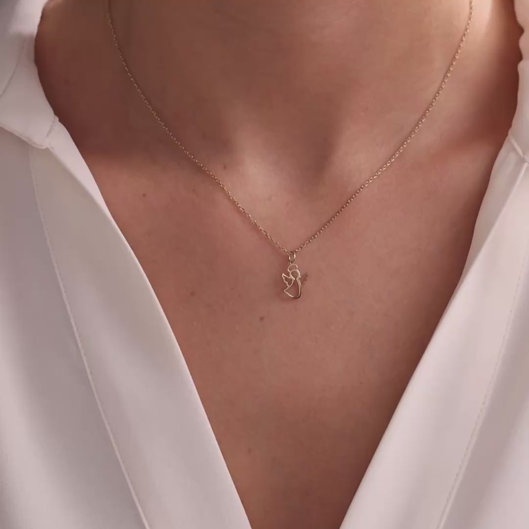 Dainty Angel Pendant Necklace