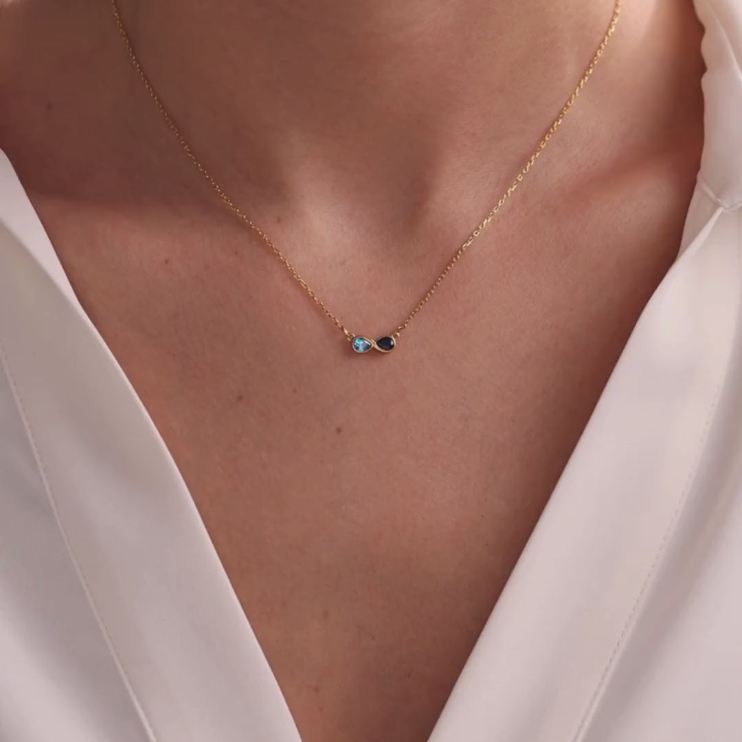 Custom Dual Birthstone Necklace