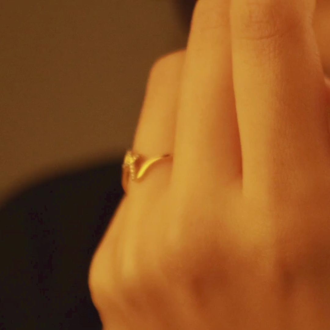 Dainty Cross Ring with stones for Women