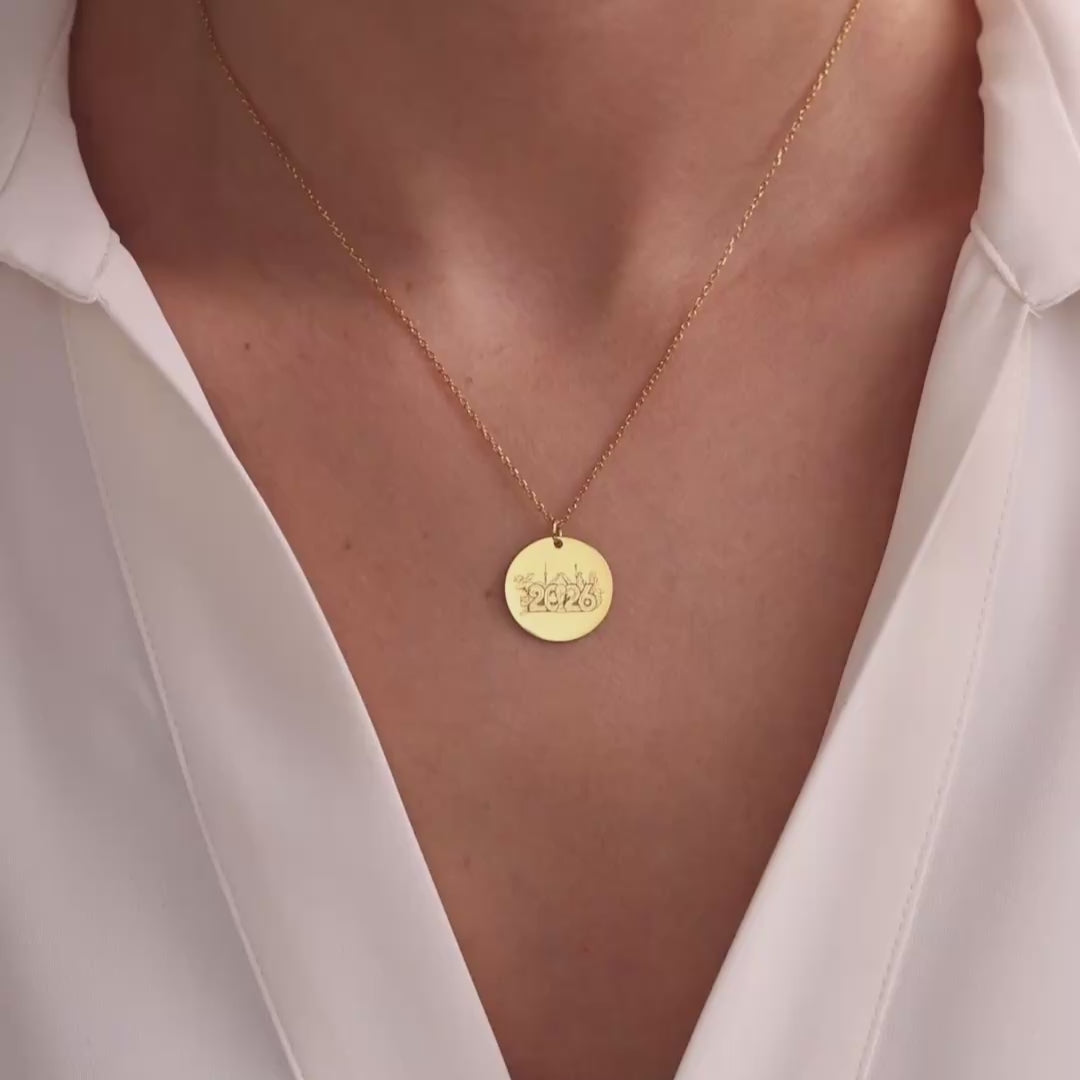 World Cup 2026 Necklace - Engraved Soccer Coin Pendant Gift