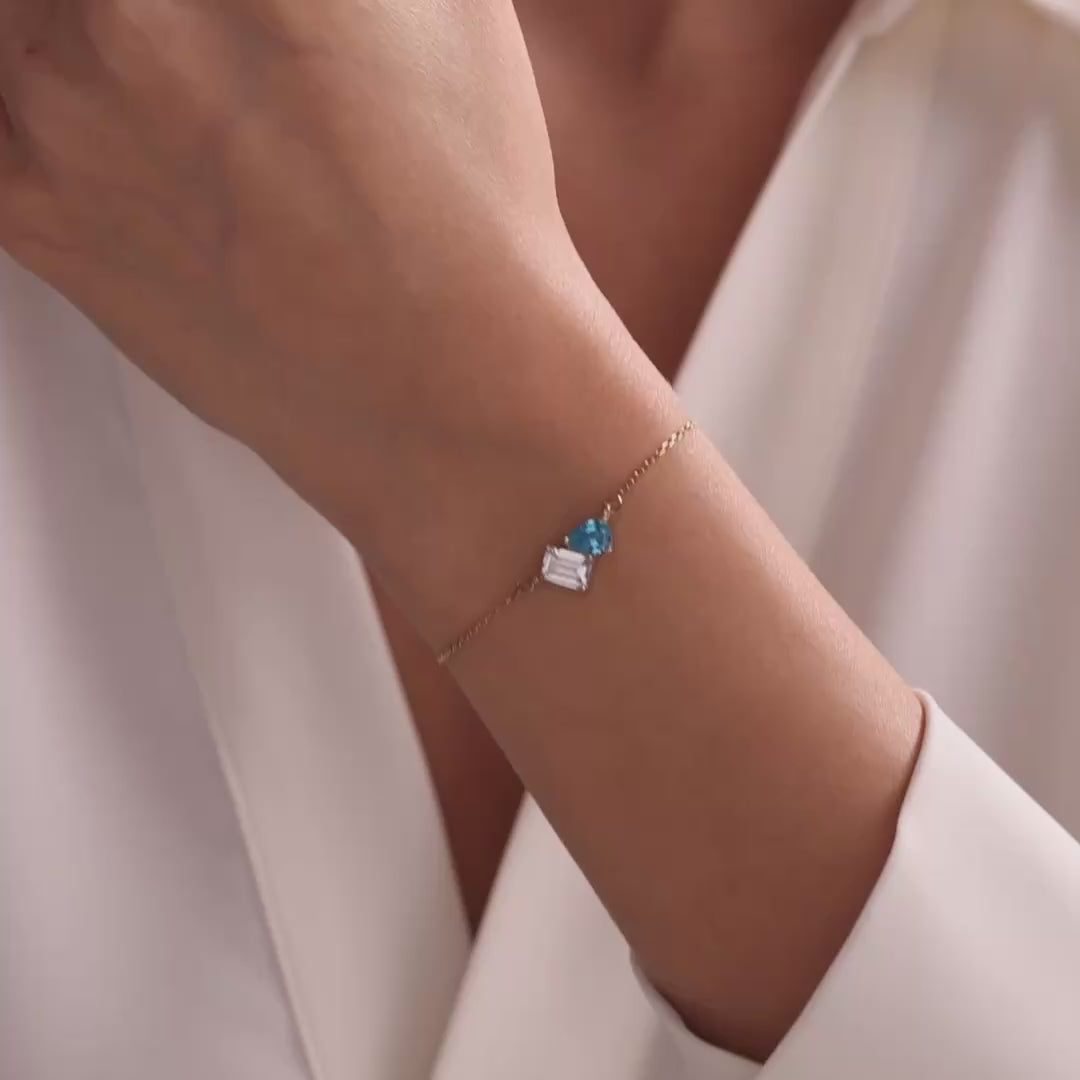 Toi et Moi Birthstone Bracelet
