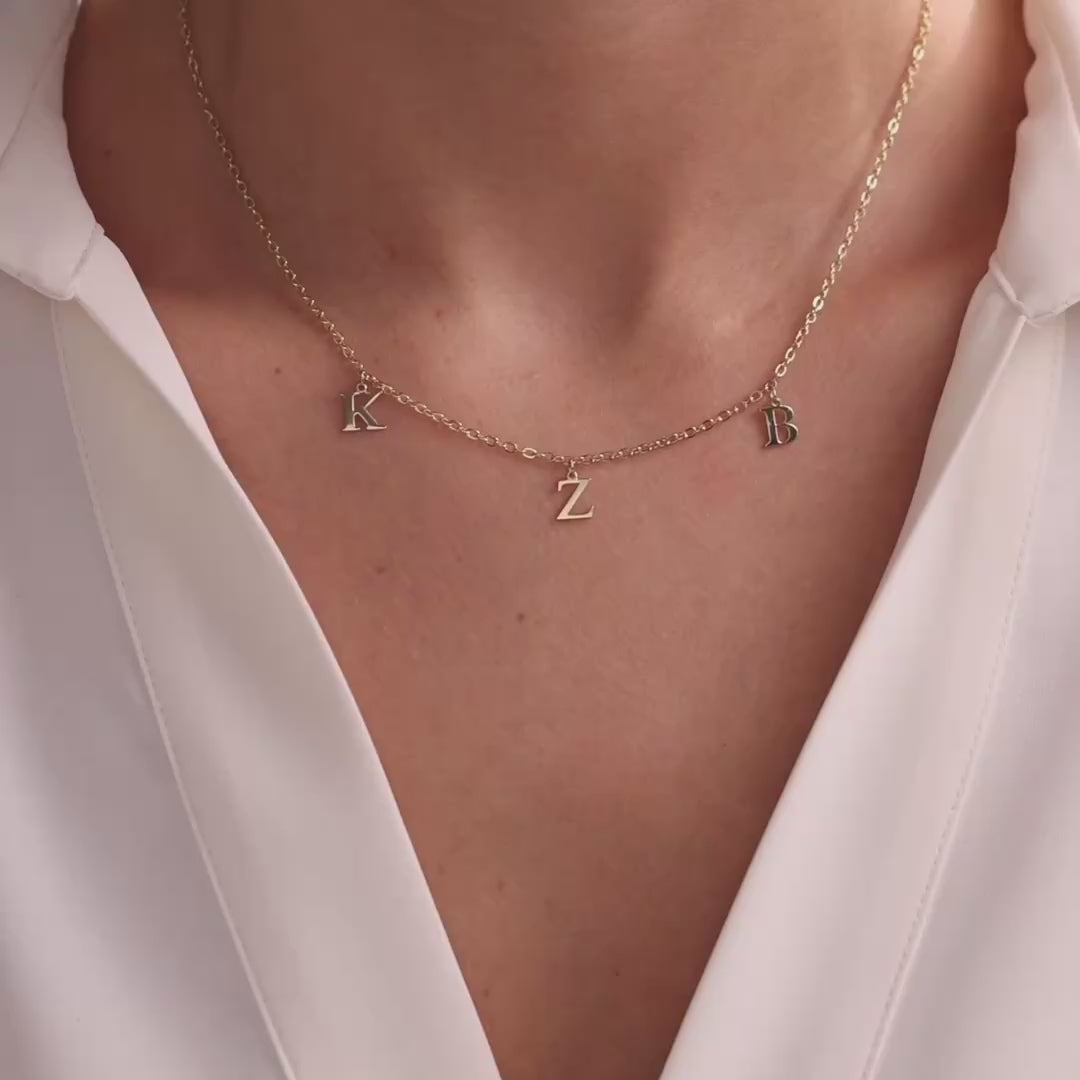 Personalized Initial Letter Charm Necklace