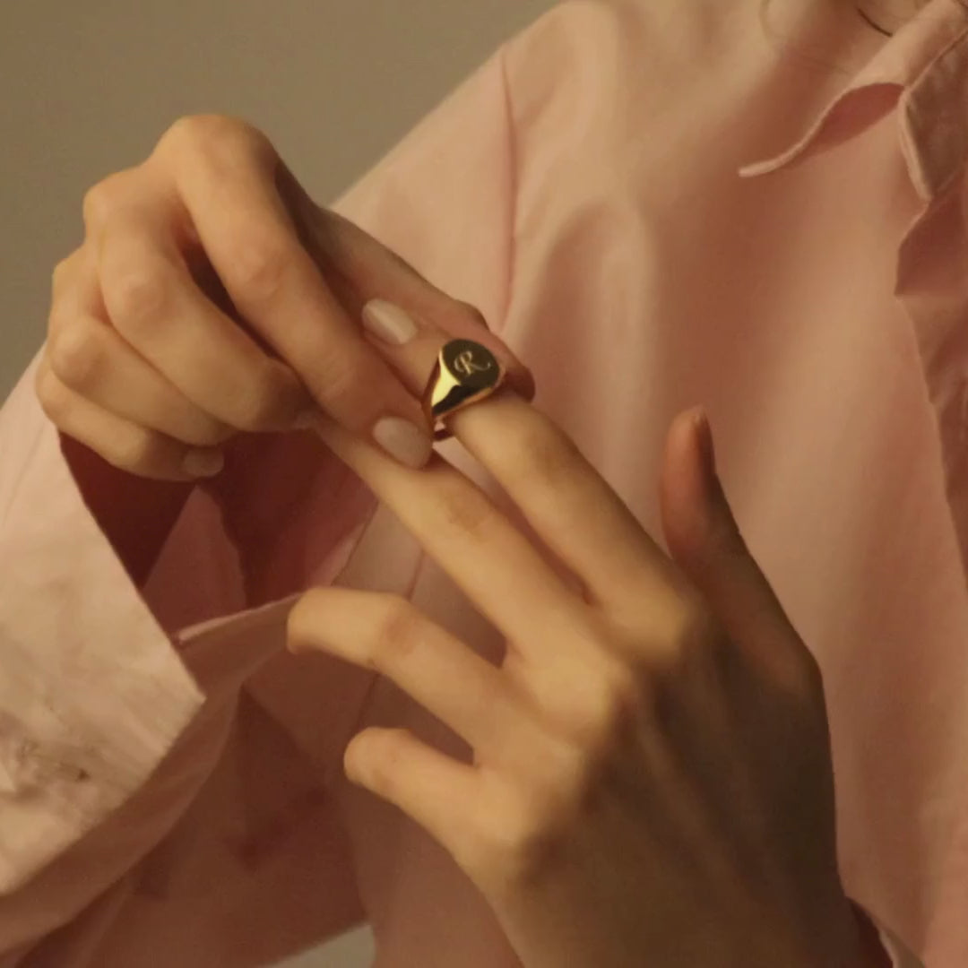 Personalized Initial Signet Ring