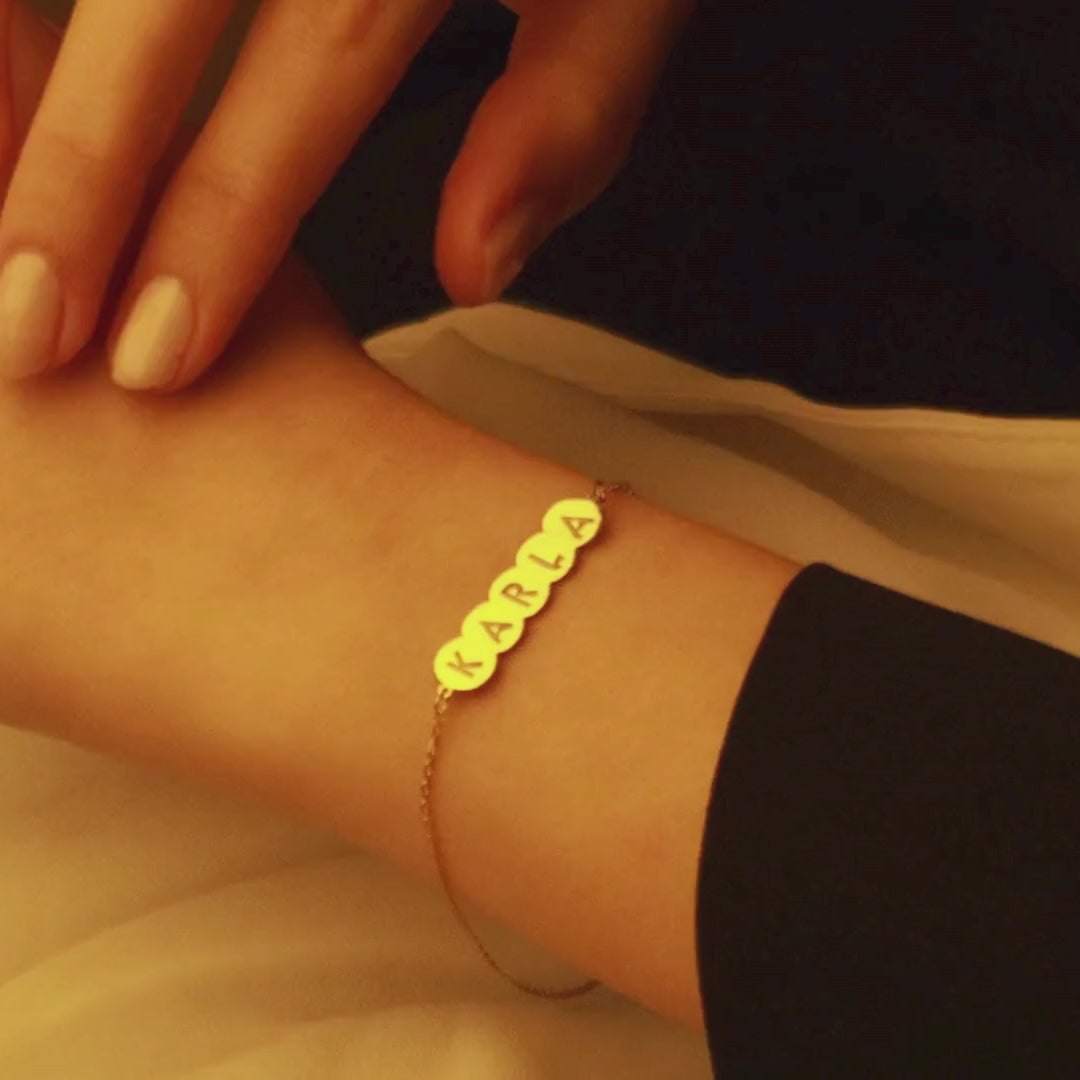 Personalized Bubble Engravable Name ID Bracelet