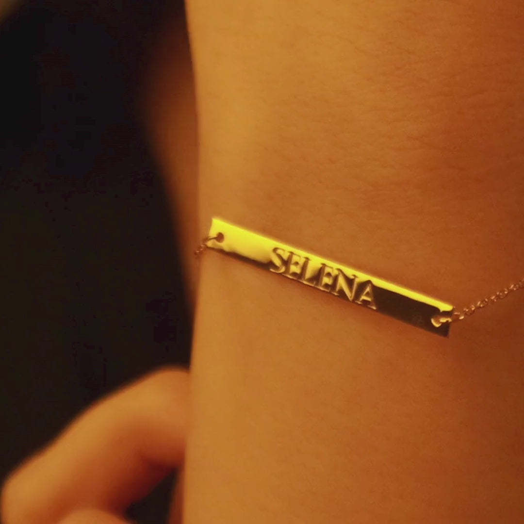 Personalized ID Bar Bracelet for Women