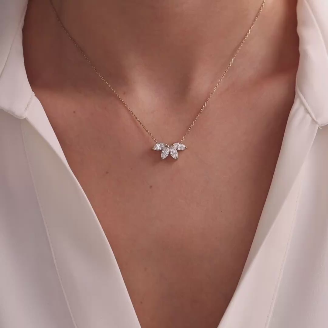 Personalized Marquise Birthstone Necklace