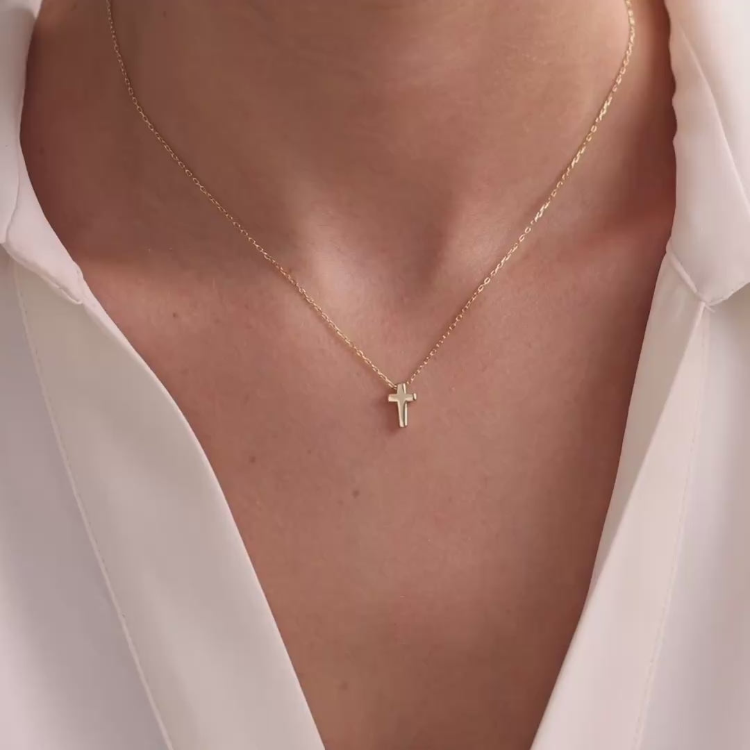 Dainty Cross Pendant Necklace for Women