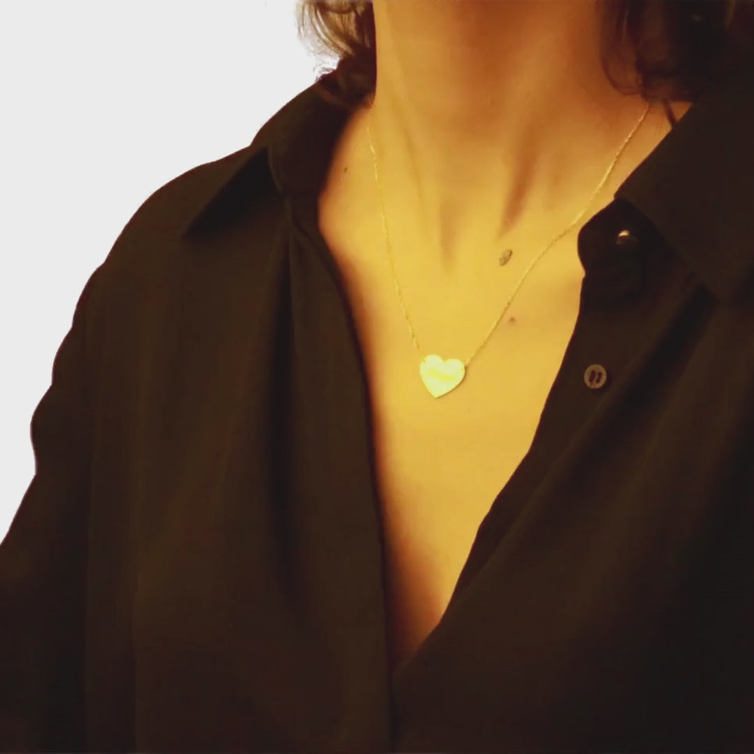 Custom Engraved Heart Necklace for Women