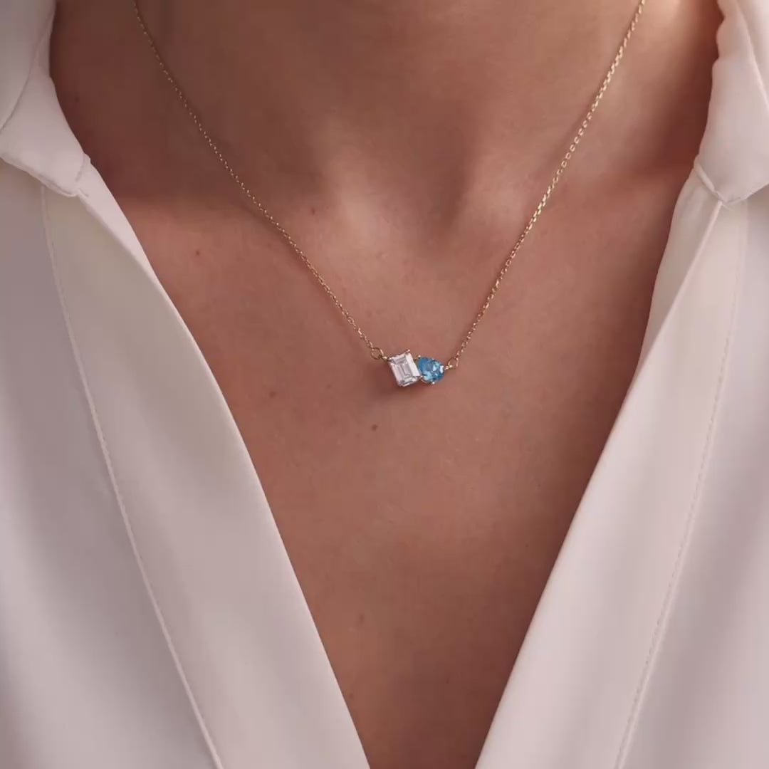 Toi et Moi Birthstone Necklace