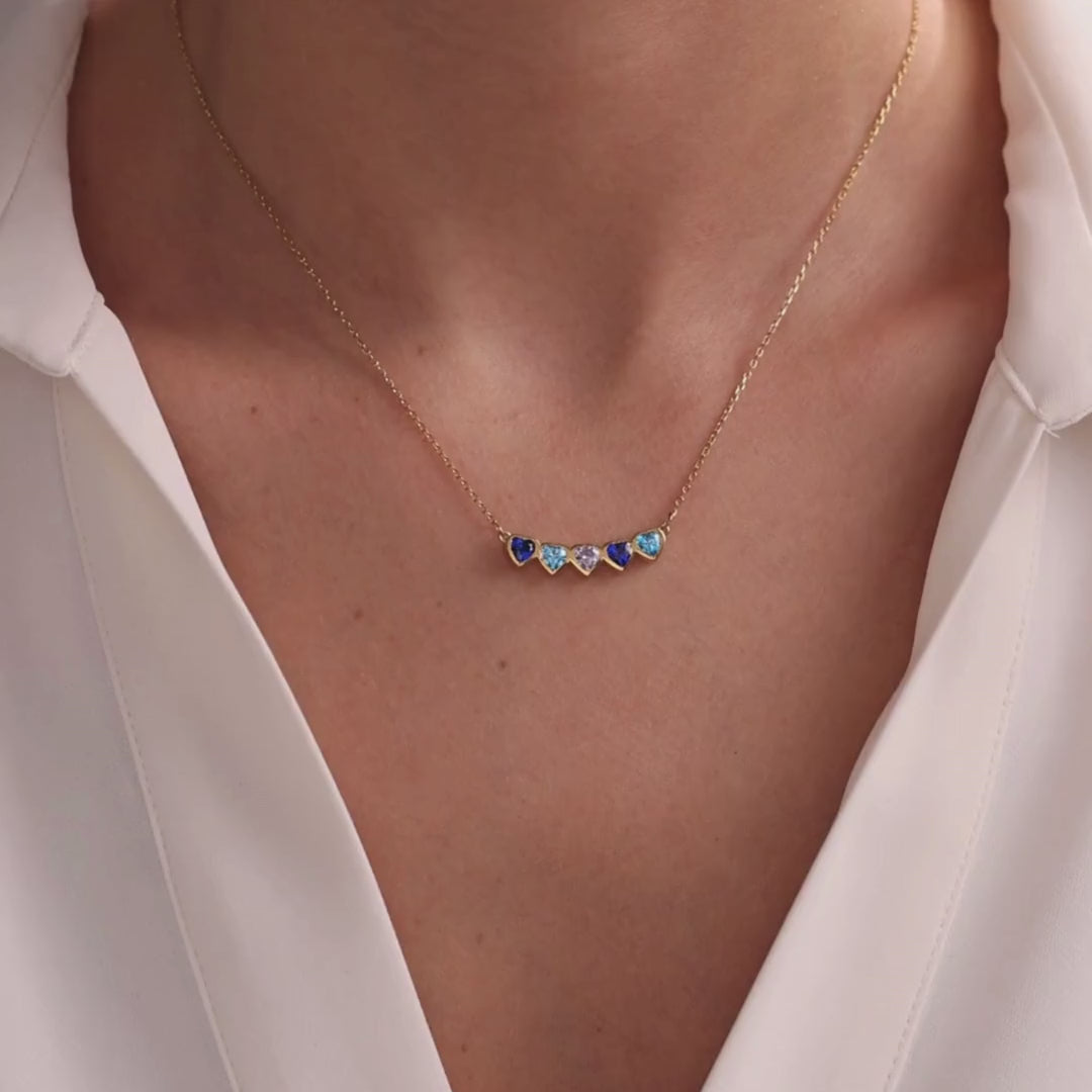 Personalized Family Birthstone Necklace for Mom