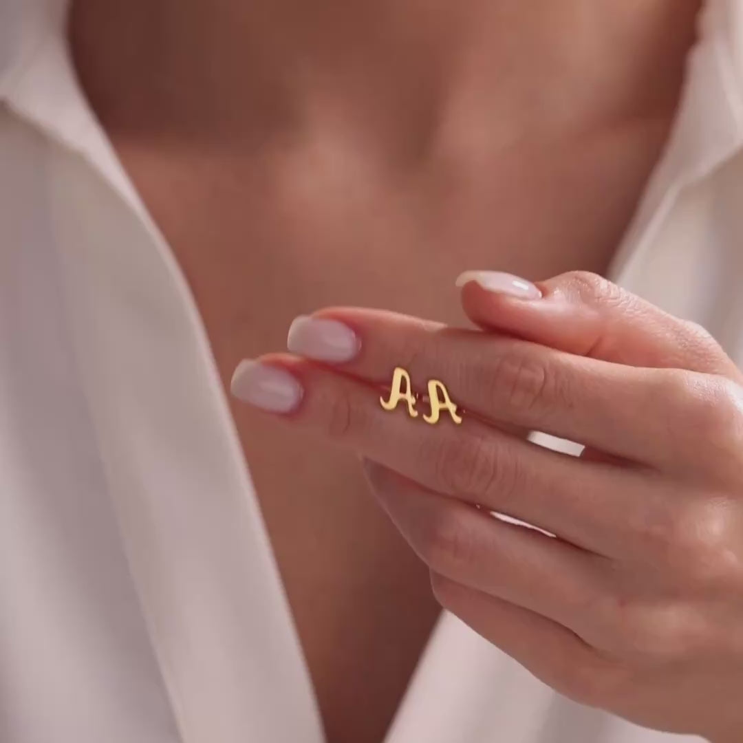 Custom Initial Stud Earrings