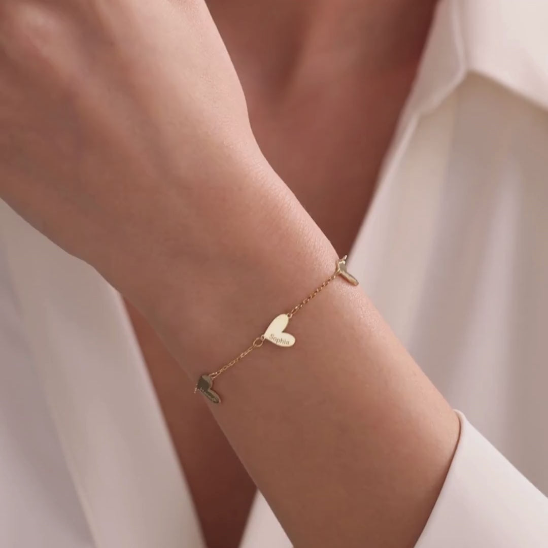 Engraved Family Heart Bracelet